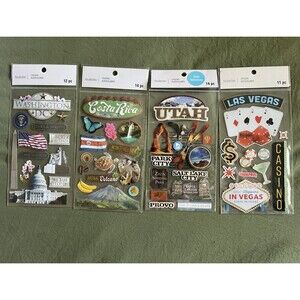 Recollections Travel Scrapbooking Stickers Lot: DC, Costa Rica, Utah, Vegas